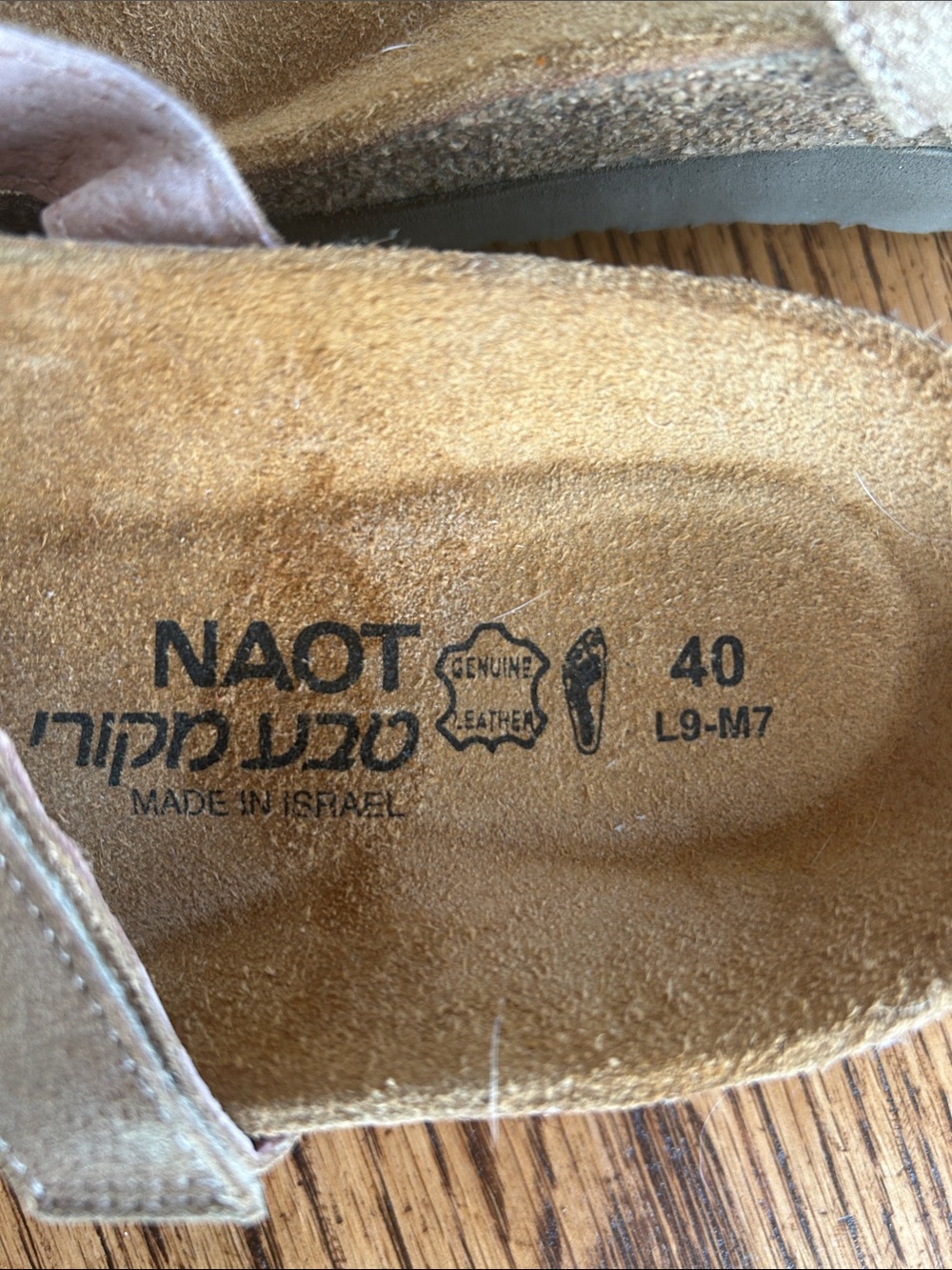 Naot Metallic Champagne T-Strap Sandals with Rhinestone Accent - Picture 5 of 6